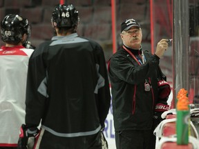 Ottawa Senator coach Paul MacLean during practice at Canadian Tire Centre in Ottawa Friday Dec 5,  2014.   Tony Caldwell/Ottawa Sun/QMI Agency