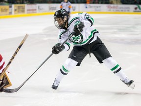 St. Thomas native Becca Kohler is having a breakout season with the University of North Dakota and has been selected to Canada’s National Women’s Development Team for the 2015 Nations Cup Jan. 3-6 in Füssen, Germany. (Contributed/University of North Dakota)