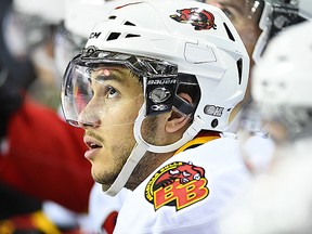 Niki Petti, with his 10th of the season, had the lone Belleville Bulls goal in a 2-1 loss Friday night at Kingston. (OHL Images)