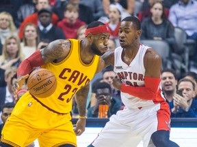 LeBron James drives past Terrence Ross of the Raptors on Friday night at the ACC. (ERNEST DOROSZUK, Toronto Sun)