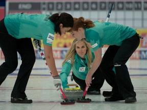 Winnipeg skip Jennifer Jones was unable to deliver a playoff spot at the Canada Cup of Curling in Camrose. Michael Burns/Canadian Curling Association