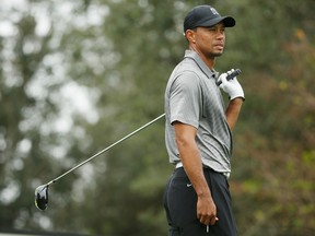 Tiger Woods waits on the fourth tee during the second round of the Hero World Challenge at the Isleworth Golf & Country Club on December 5, 2014. (Scott Halleran/Getty Images/AFP)