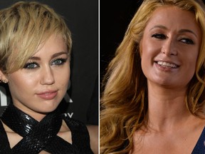 Miley Cyrus and Paris Hilton. (WENN.com photos)