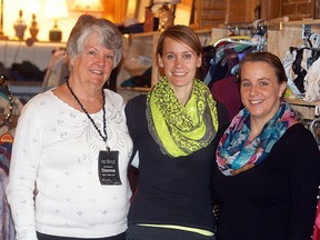 Dianne Matak, Jodi Miller and April Tuininga are among the 80 volunteers who have helped at the downtown Re:find Charity Thrift Shoppe in Wallaceburg. The store has had a successful first year, donating $35,000 to Wallaceburg Christian School and $5,000 to local charities.
DAVID GOUGH/ QMI Agency