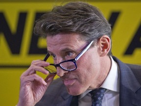 Britain's Lord Sebastian Coe is pictured during a press conference to discuss his bid to become the next President of the International Association of Athletics Federations (IAAF) in central London on December 3, 2014. (AFP PHOTO/JUSTIN TALLIS)