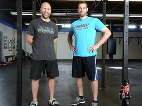 Former professional hockey players Greg deVries (left) and Mike Martin are partners in a new venture - Blueline Athletics Hockey Academy - in partnership with the Avon Maitland District School Board. The pair hope to operate a class geared to hockey next semester at MDHS and Stratford Northwestern. SCOTT WISHART/QMI AGENCY