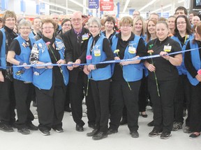Staff cut the ribbon at a special ceremony on Thurs., Dec. 4 to recognize the renovations made to Goderich Walmart. (DAVE FLAHERTY/GODERICH SIGNAL STAR)
