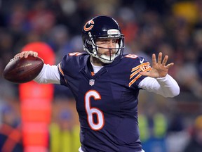 Chicago Bears quarterback Jay Cutler (6) throws a pass during the first quarter against the Dallas Cowboys at Soldier Field. (Dennis Wierzbicki-USA TODAY Sports)