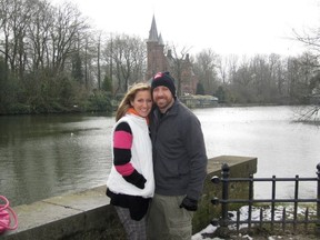 Dana and Derrick Paulson are seen here in this undated photo from Bruges, Belgium, one of the cities the couple visited on their trip to Europe. Two-year-old video of Derrick surprising Dana with news of their trip has gone viral, after celebrity Ashton Kutcher posted it on his Facebook page. (SUPPLIED PHOTO)