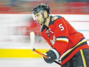 Calgary Flames defenceman Mark Giordano has been leading a team of unsung players to a surprising start to the season and has garnered much attention for it. (LYLE ASPINALL/QMI Agency)