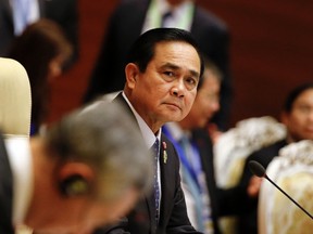 Thailand's Prime Minister Prayuth Chan-ocha attends the plenary session of the 25th ASEAN summit at Myanmar International Convention Centre in Naypyitaw on November 12, 2014.  REUTERS/Damir Sagolj