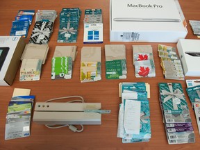 York Regional Police released this photo of items seized in a diverted mail delivery scheme.