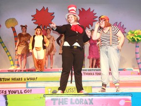 SCITS is presenting Seussical Jr. on Friday and Saturday at 7 p.m. for $10 per ticket. From left are cast members Reena Herbstreit, Kristin Langis, Destiny Nicholson, Addie Bicum and Brennah Freer. (TERRY BRIDGE/THE OBSERVER)
