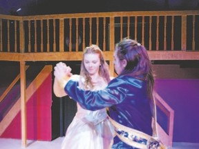 The King of Siam (Brenton Wilcox) and British teacher Anna Leonowens (Nicole Bellmore) dance to Shall We Dance? in the Original Kids Theatre Company production of The King and I. (Bryan Nelson, Special to QMI Agency)