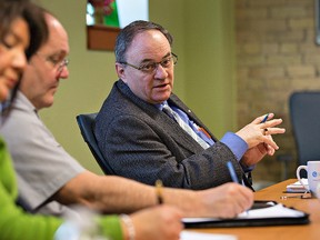 In this file photo, Claude Gravelle, MP for Nickel Belt, visits Brantford as part of a push to develop a national strategy to deal with the rising number of Canadians with Alzheimer's disease and similar issues. (Brian Thompson, The Expositor)