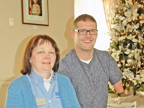 Chris Koch was the guest speaker of the BDO Agriculture Matters seminar Dec. 10 at the Mitchell Golf & Country Club. He is pictured with Coralee Foster, of BDO Dunwoody in Mitchell. KRISTINE JEAN/MITCHELL ADVOCATE