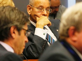 Toronto Police Services Board chair Dr. Alok Mukherjee at the December meeting of the board on Monday December 15, 2014. (Michael Peake/Toronto Sun)