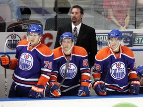 Todd Nelson, shown here coaching the Oilers prospects in Penticton in 2011, has been successful at the AHL level with the Oklahoma City Barons. (QMI Agency)