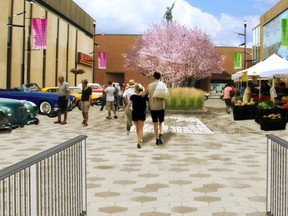 An artist's design of a  revamped Memorial Plaza in downtown Chatham. It's one of three areas of focus in the proposed Streetscape design to revitalize the downtown.