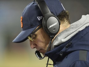 Head coach Marc Trestman of the Chicago Bears on the sidelines during the third quarter of their loss to the New Orleans Saints at Soldier Field on December 15, 2014. (Brian Kersey/Getty Images/AFP)