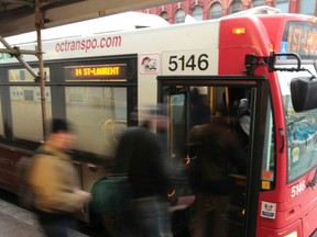 Crowded busses on Rideau Street in Ottawa Tuesday Dec 16,  2014.   Tony Caldwell/Ottawa Sun/QMI Agency