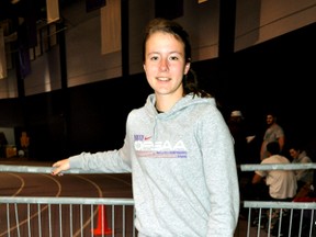 Madison Wilson-Walker, 17, during practice with London-Western Track and Field Club at Thompson Arena Dec. 15, 2014. CHRIS MONTANINI\LONDONER\QMI AGENCY