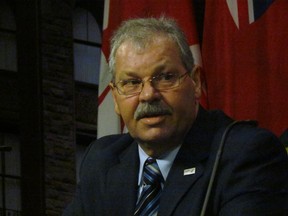 OPSEU president Warren "S​mokey" Thomas announces on Wednesday Dec. 17, 2014, that his union is going to court to hit the pause button on the new social assistance computer system, dubbed SAMS. (Toronto Sun/Antonella Artuso)