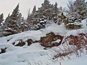 Can you spot Bruce Judd through all the powder? Photo submitted/ Matthew Judd