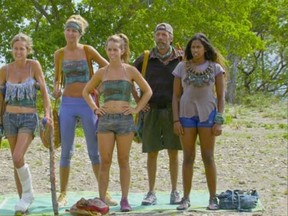 Missy Payne, Jaclyn Schultz, Baylor Wilson, Keith Nale and Natalie Anderson during the two-hour season finale of SURVIVOR, Wednesday, Dec. 17 on the CBS Television Network.  (Screen Grab/CBS)