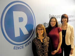 Sarnia-Lambton Rebound is launching a new drug awareness and education program geared to 8-to-11-year-olds in the new year. Pictured here are executive director Teri Thomas-Vanos, county program coordinator Cheri Poirier and addictions counsellor Brooke Gerber. BARBARA SIMPSON/THE OBSERVER/QMI AGENCY