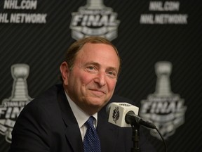 NHL commissioner Gary Bettman at a press conference on June 4, 2014. Kirby Lee-USA TODAY Sports