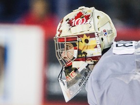 Goalie Zach Fucale during Canada's national junior team selection camp at the Meridian Centre in St. Catharines on December 16, 2014. (Bob Tymczyszyn/St. Catharines Standard/QMI Agency)