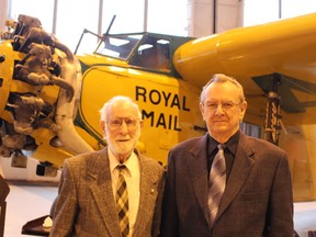 Gord Emberley (left) and Keith Olson are two of the founding members of the newly renamed Royal Aviation Museum of Western Canada.