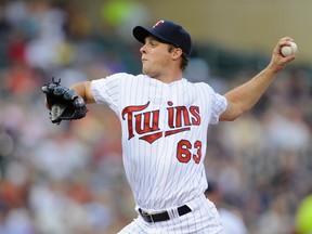 Andrew Albers made 10 starts with the Twins in 2013 before spending last season in Korea. The pitcher from North Battleford, Sask., has agreed to a minor-league deal with the Blue Jays. (GETTY IMAGES)