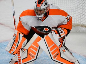 Ray Emery is expected to get the start in net for the Flyers against the Maple Leafs on Dec. 20, 2014, as fellow Philadelphia goalie Steve Mason is injured. (MARTIN CHEVALIER/QMI Agency files)
