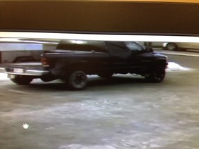 RCMP are asking for anyone who may have seen a 2006 Dark Blue Dodge Ram pickup with no tailgate before, during or after a robbery to call the local detachment. Photo Supplied