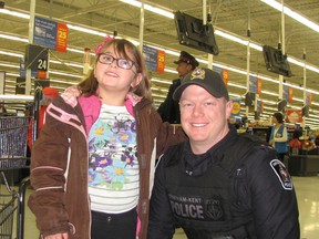 Colbie Sterling, 6, of Chatham was paired with CK police Const. Dave Miller for the first ever Shop with a  Cop day in Chatham.
Blair Andrews/Chatham This Week