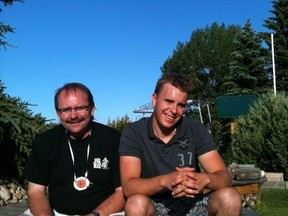 Brian Wilkes, left, and his son Matty, who was killed in at ATV accident a week ago, are pictured. PHOTO SUPPLIED