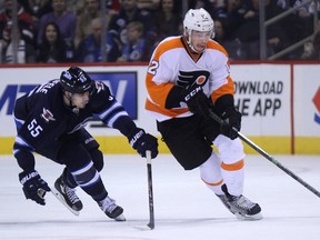 The Jets couldn't hold on to their lead over the Flyers. (KEVIN KING/Winnipeg Sun)