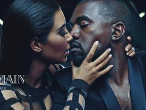 Kim Kardashian and Kanye West star in Balmain's new ad campaign. (Balmain)