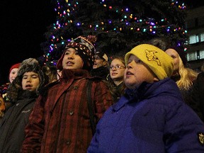 The Winnipeg Children's Choir performs following the annual lighting of the Christmas tree at City Hall last month. (Kevin King/Winnipeg Sun file photo)