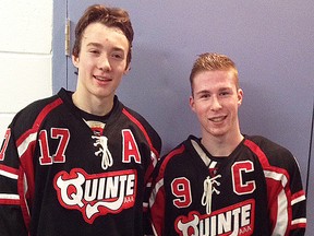 Jakob Brahaney and Brady Gilmour of the Quinte AAA minor midget Red Devils will play for Team Ontario at the 2015 Canada Winter Games in Prince George, B.C. (Submitted photo)