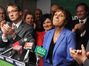 Heather Forsyth speaks to the media as it was announced she will be the new interim leader of the Wild Rose Party on Monday December 22, 2014. The announcement was made at Wild Rose offices in downtown Calgary, Alta. Stuart Dryden/Calgary Sun