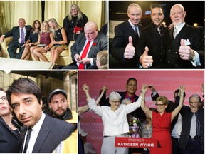 Some of the winners and losers of 2014 (clockwise from top left): Doug and Rob Ford, Hockey Night in Canada, Kathleen Wynne, Jian Ghomeshi. (Toronto Sun files)