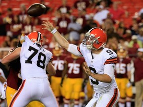 The Browns will start quarterback Connor Shaw for the injured Johnny Manziel and Brian Hoyer.  (Rob Carr/Getty Images/AFP/Files