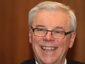 Manitoba Premier Greg Selinger smiles during a year-end interview in Winnipeg, Man.