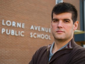 Scott Maclean ? who co-chairs the school council at London?s Lorne Avenue elementary school ? is concerned that renovations and an addition at Bishop Townshend elementary won?t be ready in time for the influx of Lorne Avenue students next fall. (Mike Hensen, The London Free Press)