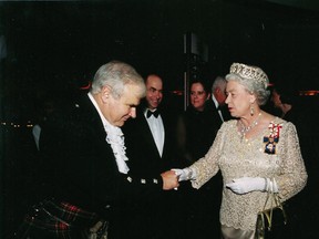 Peter Milliken, then Speaker of the House, greets Queen Elizabeth. (Supplied photo)