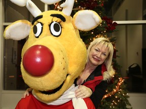 Gino Donato/The Sudbury Star
Operation Red Nose president Lesli Green poses with mascot Rudy in this file photo.