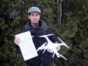 Julien Gramigna, photographer and co-founder of the company VuDuCiel, was fined $1,000 by Transport Canada for using the drone to take photos of a house for a real estate agent last summer. (ANNE-CAROLINE DESPLANQUES/QMI AGENCY)
